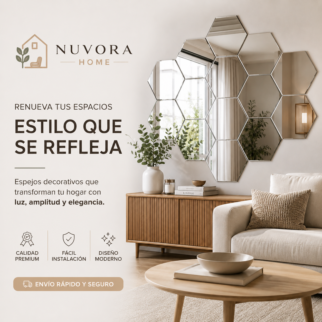 Espejos Hexagonales Premium | Elegancia y Estilo para Cada Espacio