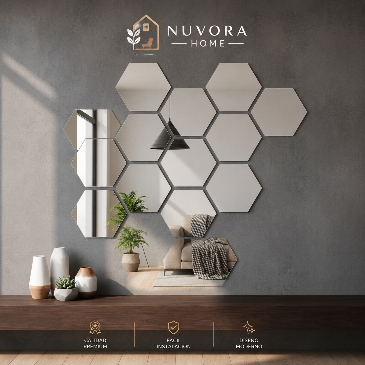 Espejos Hexagonales Premium | Elegancia y Estilo para Cada Espacio